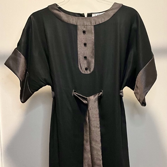NY Designer NWT Black Silver 1 of kind short sleeve dress - Picture 1 of 6